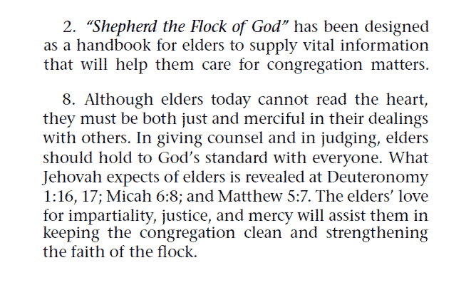 Quote from the Elders Manual Chapter 1