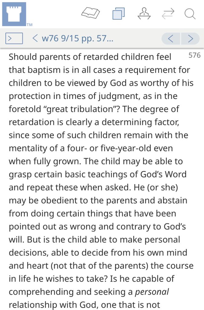 Baptism and "Retarded" Children