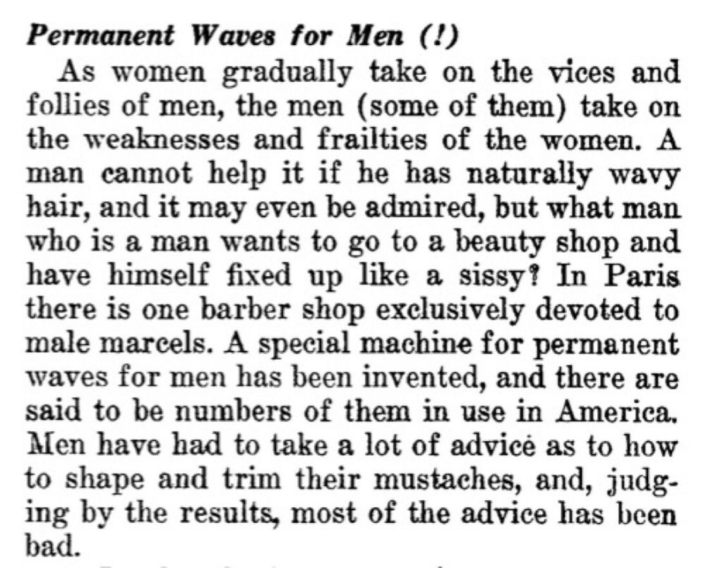 Permanent Waves For Men