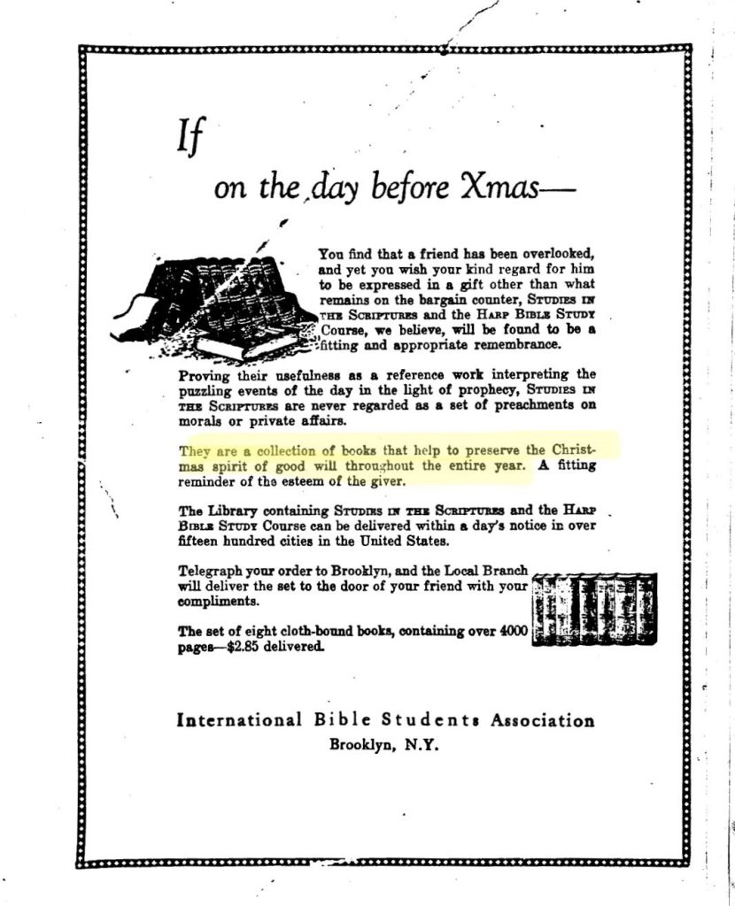 Christmas Advert, 1923