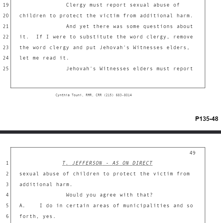 The Fessler Files, pages 297 & 297 of 741, lines 19-25 & lines 1 - 6, respectively