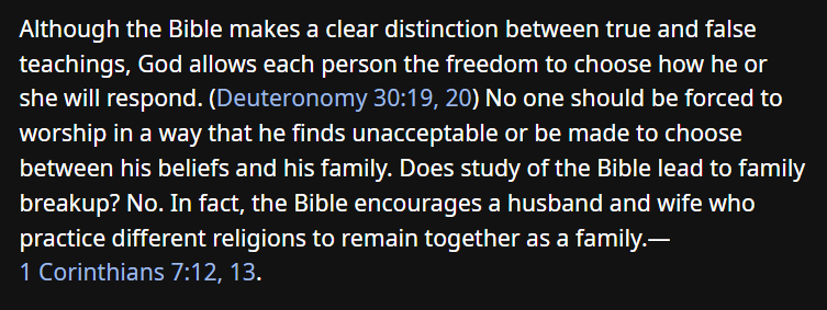 No one should be forced to worship in a way that he finds unacceptable or be made to choose between his beliefs and his family.