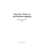 Jehovah's Witnesses and Disfellowshipping - Reference Material