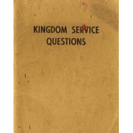 Kingdom Service Questions 1961