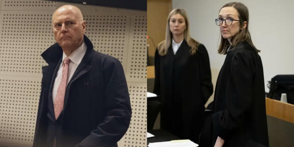 From left to right, Ryssdal, Arvik, and Gabrielsen in the courtroom of the Jehovah's Witnesses' appeal hearing.