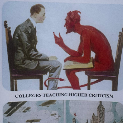 1914 Photo Drama on Colleges teaching higher criticism