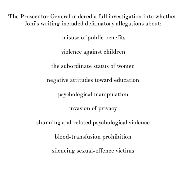 AvoidJW: Joni's Story, kiihottaminen kansanryhmää vastaan