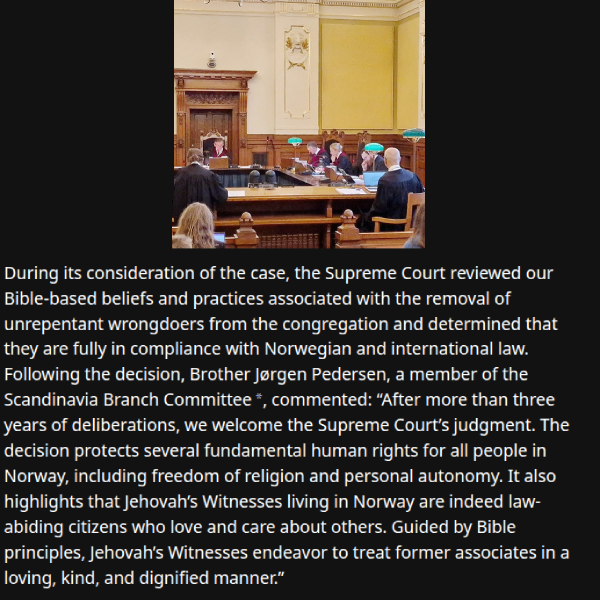 JW norway ruling